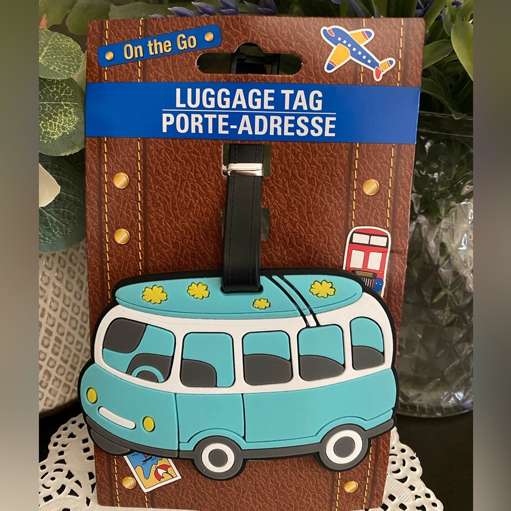 🆕🧳 “GROOVY TRAVEL VAN” HEAVY DUTY RUBBER LUGGAGE TAG. BRAND NEW! 3”.
